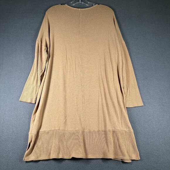 American Eagle Sweater Womens Medium Tan Oversized Pullover Ribbed Knit Tunic - Picture 10 of 11